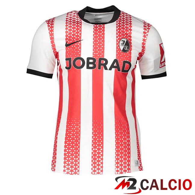 Maglie Calcio Personalizzate,Tute Calcio Squadre,Maglia Nazionale Italiana Calcio | Maglie Calcio SC Fribourg Prima Rosso Bianco 2025/2026