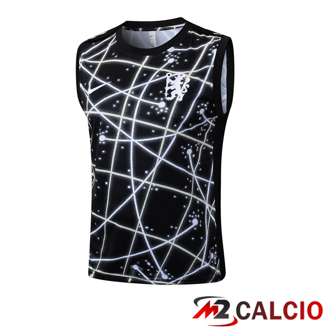 Maglie Calcio Personalizzate,Tute Calcio Squadre,Maglia Nazionale Italiana Calcio | Canotta Allenamento FC Chelsea Nero 2025/2026