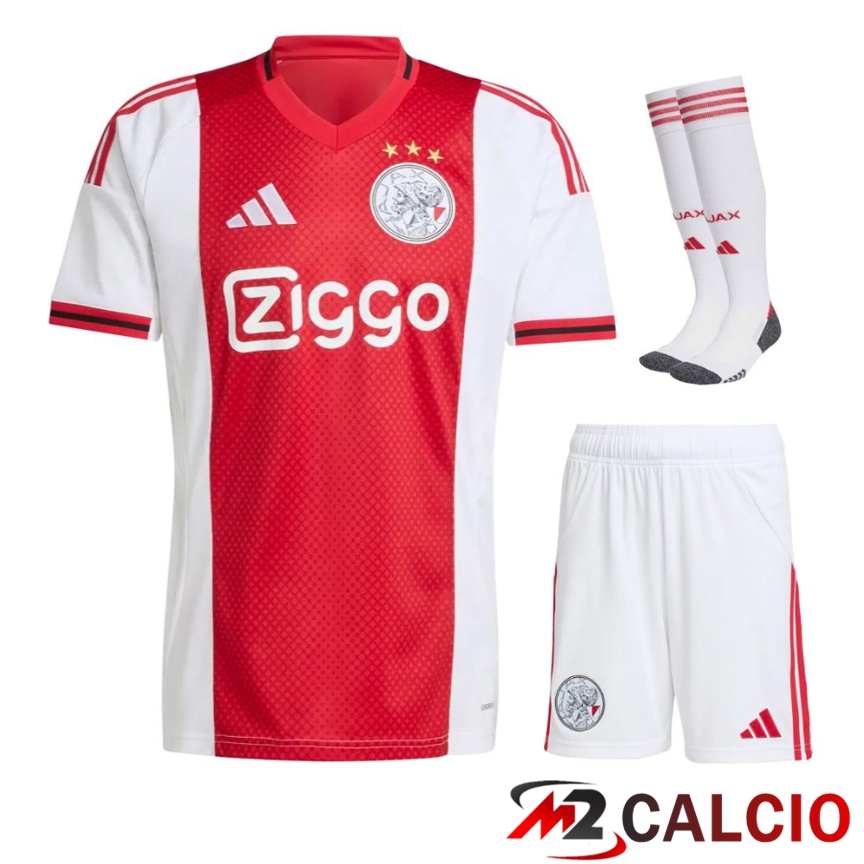 Maglie Calcio Personalizzate,Tute Calcio Squadre,Maglia Nazionale Italiana Calcio | Insieme Maglie Calcio AFC Ajax Prima (Pantaloncini + Calzini) 2025 2026