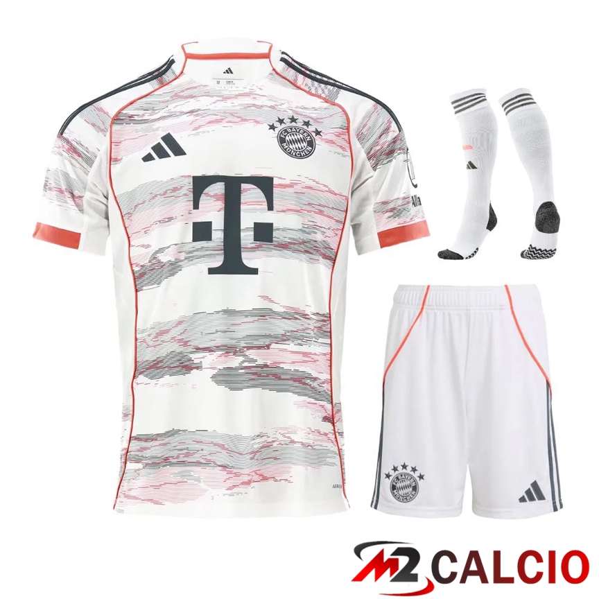 Maglie Calcio Personalizzate,Tute Calcio Squadre,Maglia Nazionale Italiana Calcio | Insieme Maglie Calcio Bayern Monaco Seconda (Pantaloncini + Calzini) 2025 2026