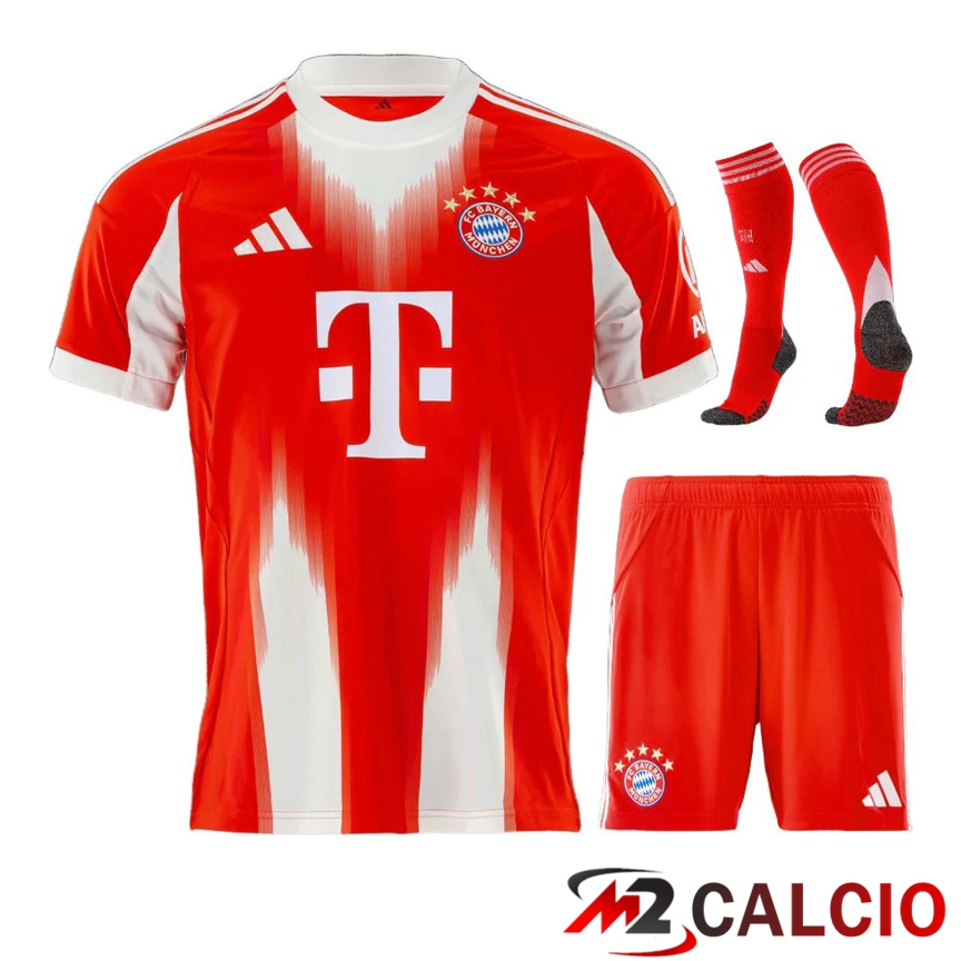 Maglie Calcio Personalizzate,Tute Calcio Squadre,Maglia Nazionale Italiana Calcio | Insieme Maglie Calcio Bayern Monaco Prima (Pantaloncini + Calzini) 2025 2026