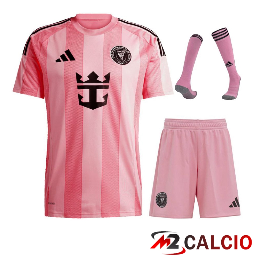 Maglie Calcio Personalizzate,Tute Calcio Squadre,Maglia Nazionale Italiana Calcio | Insieme Maglie Calcio Inter Miami CF Prima (Pantaloncini + Calzini) 2025 2026