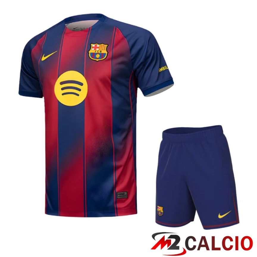 Maglie Calcio Personalizzate,Tute Calcio Squadre,Maglia Nazionale Italiana Calcio | Insieme Maglie Calcio FC Barcellona Prima + Pantaloncini 2025 2026