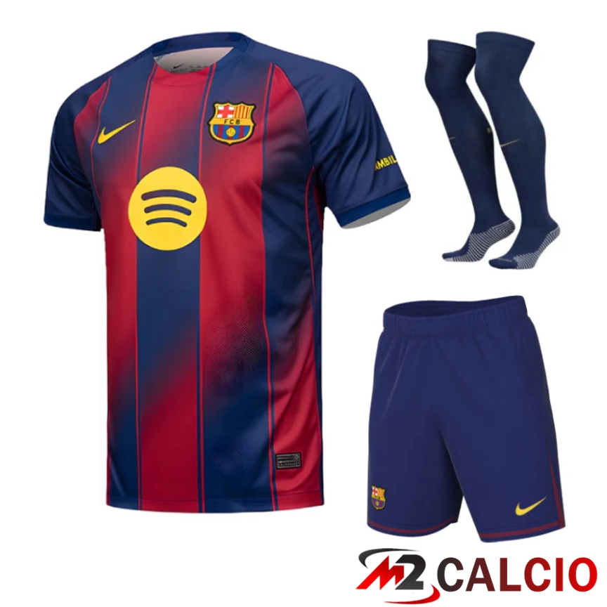 Maglie Calcio Personalizzate,Tute Calcio Squadre,Maglia Nazionale Italiana Calcio | Insieme Maglie Calcio FC Barcellona Prima (Pantaloncini + Calzini) 2025 2026