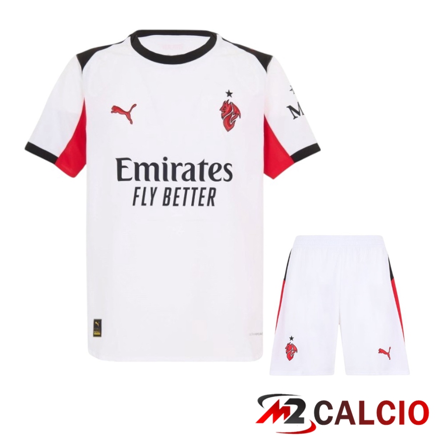 Maglie Calcio Personalizzate,Tute Calcio Squadre,Maglia Nazionale Italiana Calcio | Insieme Maglie Calcio AC Milan Seconda + Pantaloncini 2025 2026