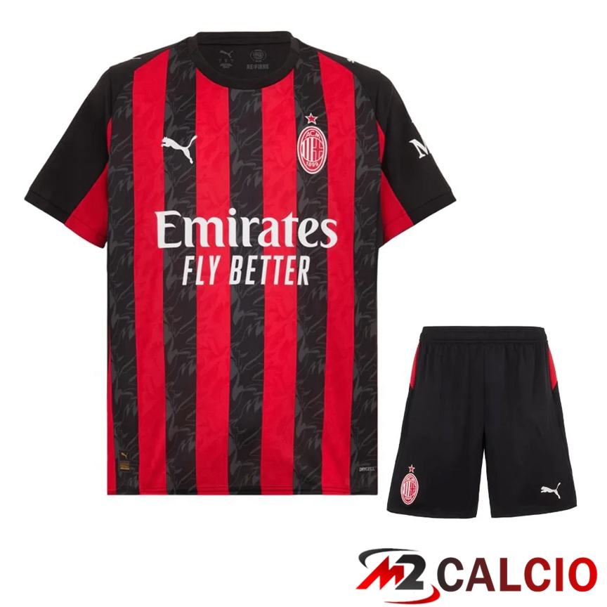 Maglie Calcio Personalizzate,Tute Calcio Squadre,Maglia Nazionale Italiana Calcio | Insieme Maglie Calcio AC Milan Prima + Pantaloncini 2025 2026