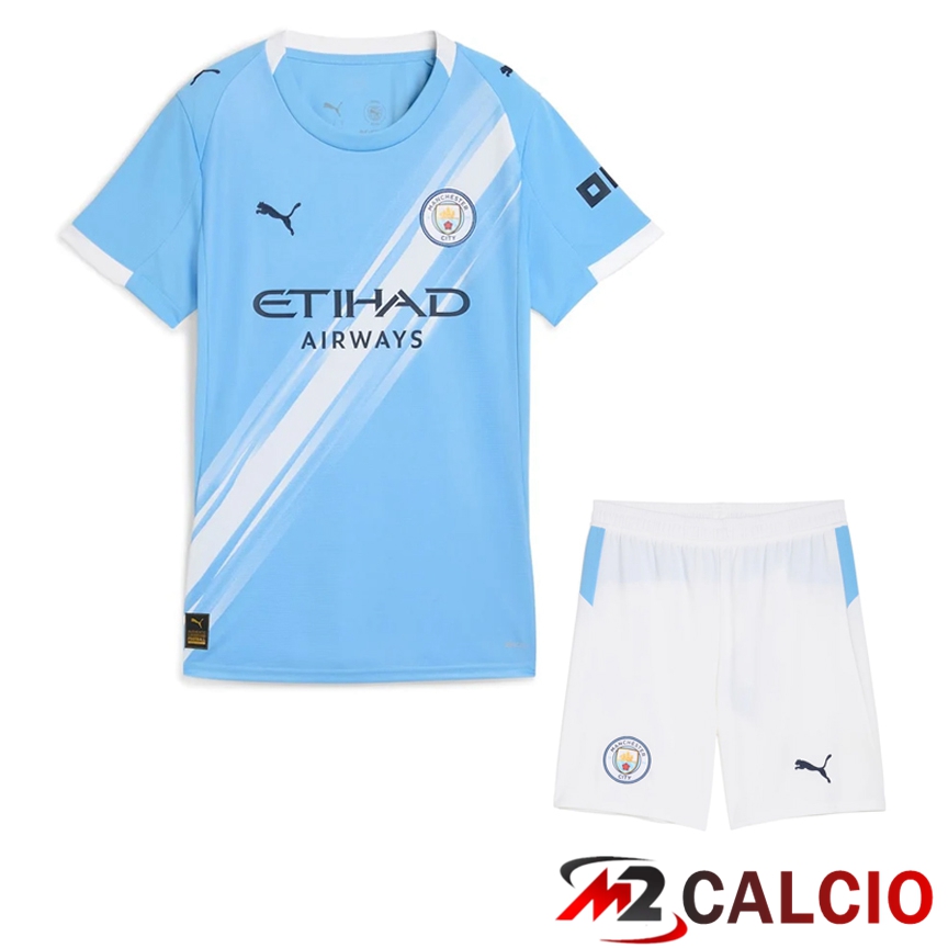 Maglie Calcio Personalizzate,Tute Calcio Squadre,Maglia Nazionale Italiana Calcio | Insieme Maglie Calcio Manchester City Prima + Pantaloncini 2025 2026