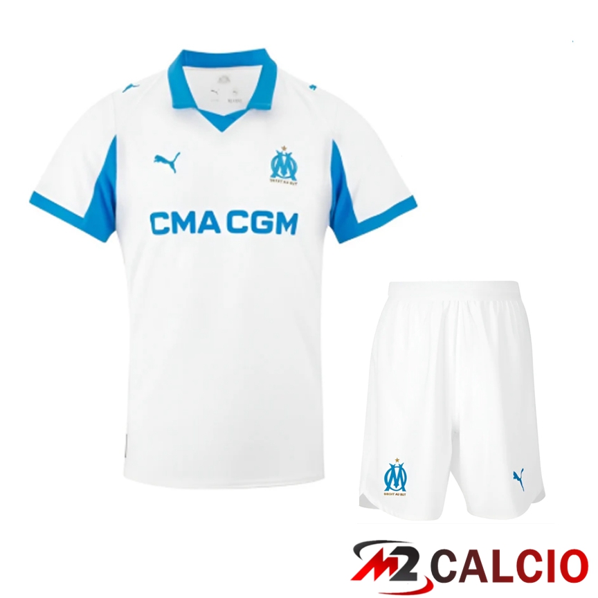 Maglie Calcio Personalizzate,Tute Calcio Squadre,Maglia Nazionale Italiana Calcio | Insieme Maglie Calcio Marsiglia OM Prima + Pantaloncini 2025 2026