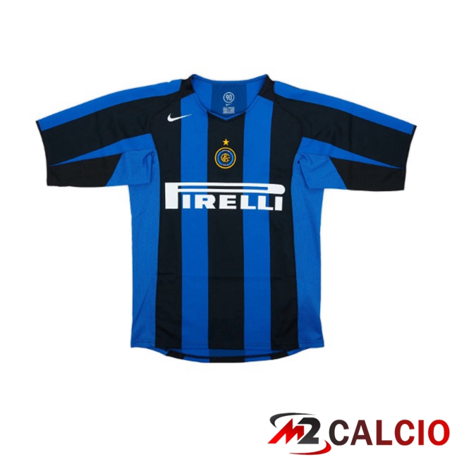 Maglie Calcio Personalizzate,Tute Calcio Squadre,Maglia Nazionale Italiana Calcio | Maglie Calcio Inter Milan Retro Prima Manica Lunga Nero Blu 2004-2005