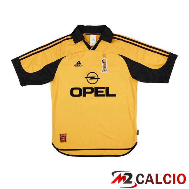 Maglie Calcio Personalizzate,Tute Calcio Squadre,Maglia Nazionale Italiana Calcio | Maglie Calcio AC Milan Retro Quarto Giallo 1999-2000