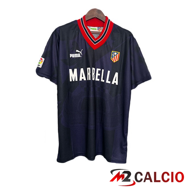 Maglie Calcio Personalizzate,Tute Calcio Squadre,Maglia Nazionale Italiana Calcio | Maglie Calcio Atletico Madrid Retro Terza Blu Reale 1995-1996