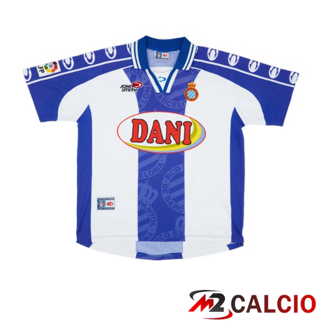 Maglie Calcio Personalizzate,Tute Calcio Squadre,Maglia Nazionale Italiana Calcio | Maglie Calcio RCD Espanyol Retro Prima Blu Bianco 1999-2000