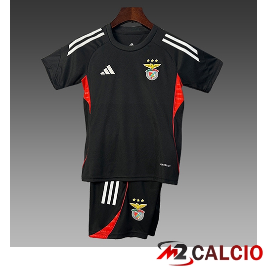 Maglie Calcio Personalizzate,Tute Calcio Squadre,Maglia Nazionale Italiana Calcio | Insieme T Shirt Allenamento Benfica Bambino Nero/Rosso/Bianco 2025/2026