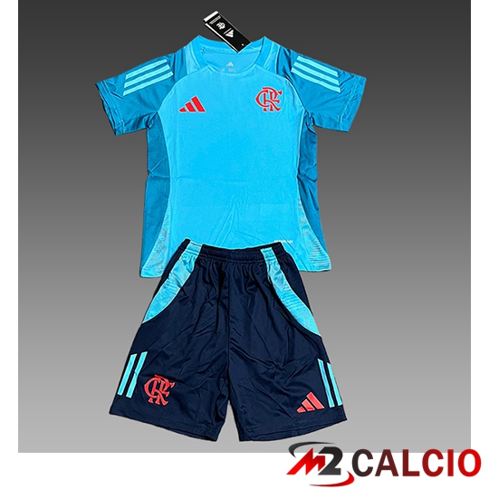 Maglie Calcio Personalizzate,Tute Calcio Squadre,Maglia Nazionale Italiana Calcio | Insieme T Shirt Allenamento Flamengo Bambino Blu 2025/2026