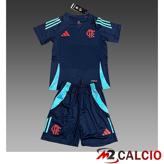 Maglie Calcio Personalizzate,Tute Calcio Squadre,Maglia Nazionale Italiana Calcio | Insieme T Shirt Allenamento Flamengo Bambino Blu Scuro 2025/2026