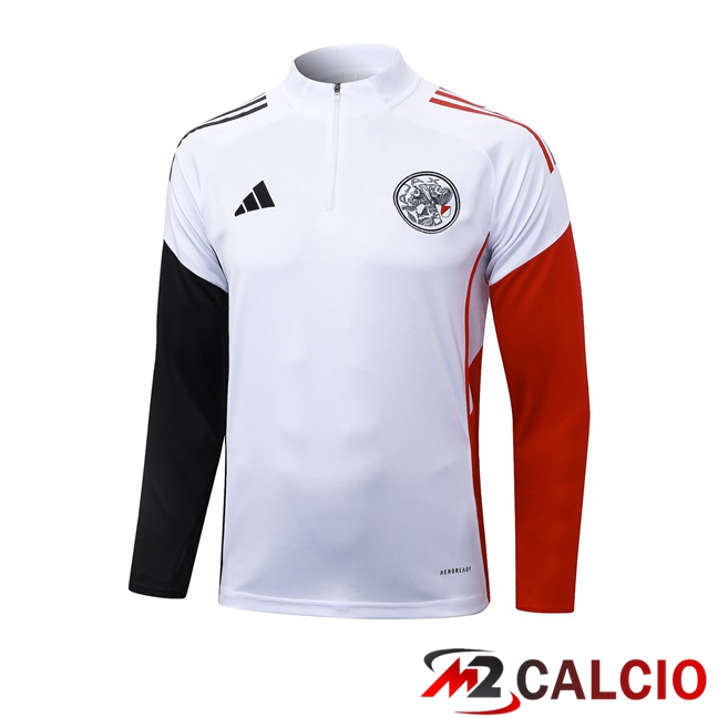 Maglie Calcio Personalizzate,Tute Calcio Squadre,Maglia Nazionale Italiana Calcio | Felpa Allenamento AFC Ajax Bianco Nero Rosso 2025/2026