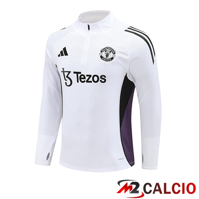 Maglie Calcio Personalizzate,Tute Calcio Squadre,Maglia Nazionale Italiana Calcio | Felpa Allenamento Manchester United Bianco 2025/2026