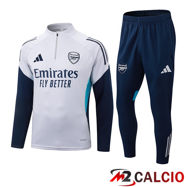 Maglie Calcio Personalizzate,Tute Calcio Squadre,Maglia Nazionale Italiana Calcio | Insieme Tuta Calcio Arsenal Bianco 2025/2026