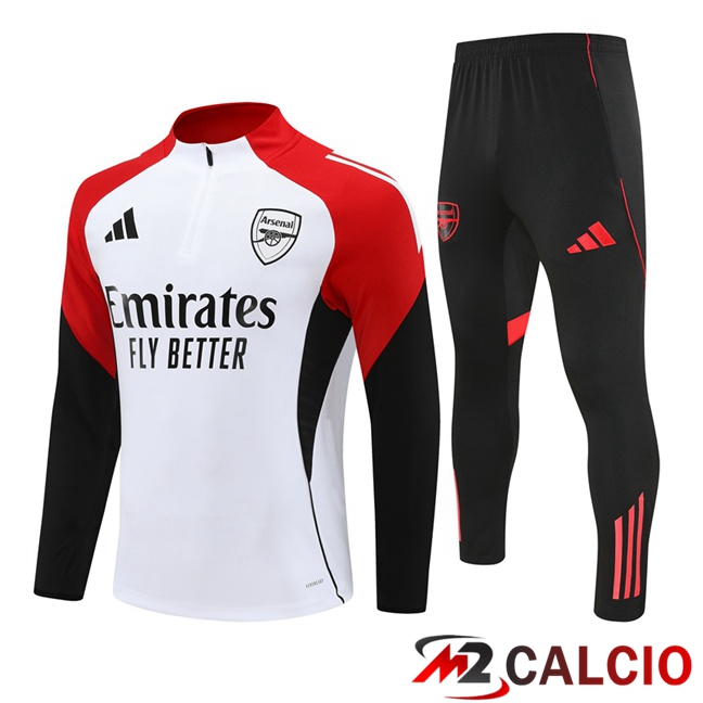 Maglie Calcio Personalizzate,Tute Calcio Squadre,Maglia Nazionale Italiana Calcio | Insieme Tuta Calcio Arsenal Bianco Nero Rosso 2025/2026