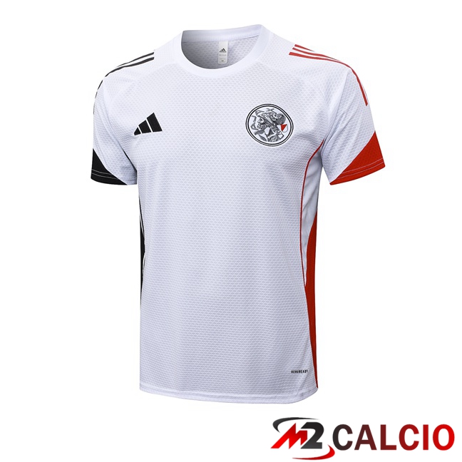 Maglie Calcio Personalizzate,Tute Calcio Squadre,Maglia Nazionale Italiana Calcio | T Shirt Allenamento AFC Ajax Bianco 2025/2026