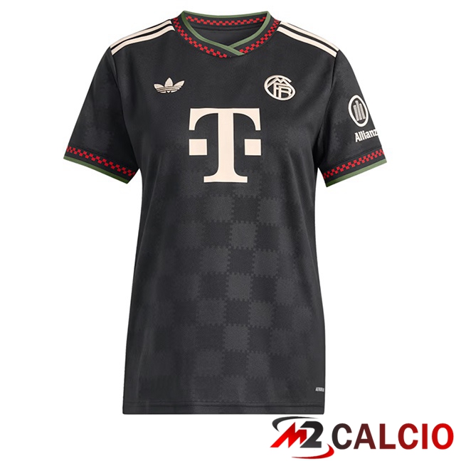 Maglie Calcio Personalizzate,Tute Calcio Squadre,Maglia Nazionale Italiana Calcio | Maglie Calcio Bayern Monaco Donna Terza Nero 2025/2026