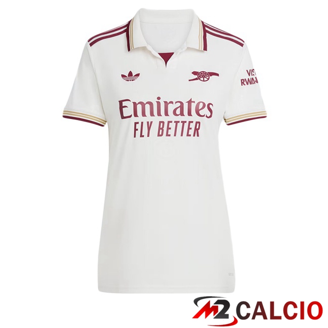Maglie Calcio Personalizzate,Tute Calcio Squadre,Maglia Nazionale Italiana Calcio | Maglie Calcio Arsenal Donna Terza Bianco 2025/2026