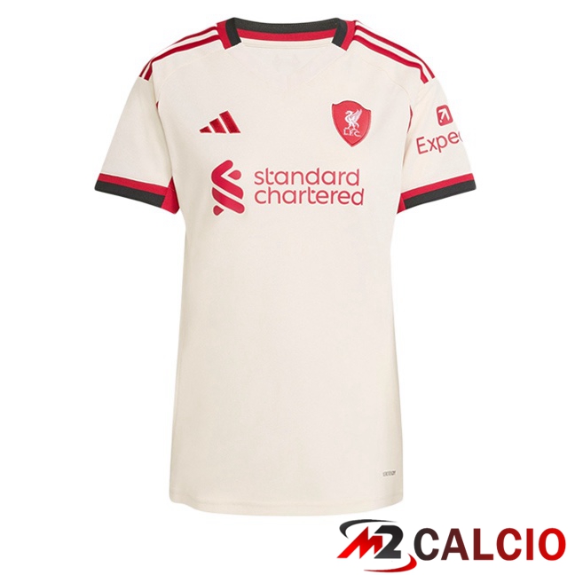 Maglie Calcio Personalizzate,Tute Calcio Squadre,Maglia Nazionale Italiana Calcio | Maglie Calcio FC Liverpool Donna Seconda Giallo 2025/2026