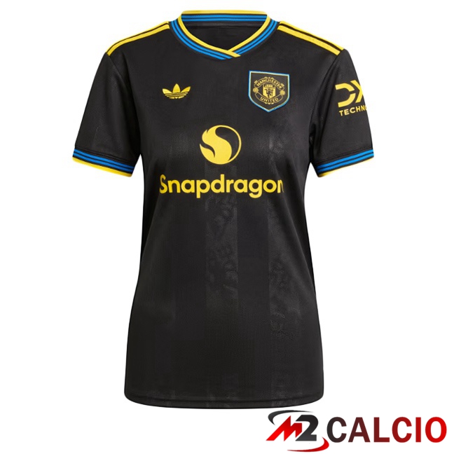 Maglie Calcio Personalizzate,Tute Calcio Squadre,Maglia Nazionale Italiana Calcio | Maglie Calcio Manchester United Donna Terza Nero 2025/2026