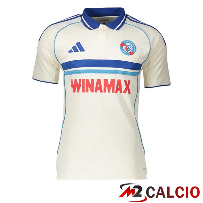 Maglie Calcio Personalizzate,Tute Calcio Squadre,Maglia Nazionale Italiana Calcio | Maglie Calcio RC Strasbourg Alsace Seconda Bianco 2025/2026