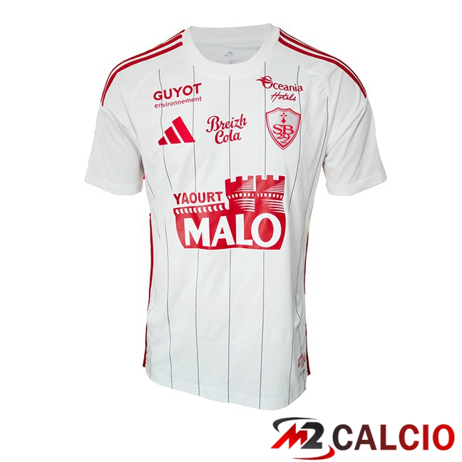 Maglie Calcio Personalizzate,Tute Calcio Squadre,Maglia Nazionale Italiana Calcio | Maglie Calcio Stade Brestois Seconda Bianco 2025/2026