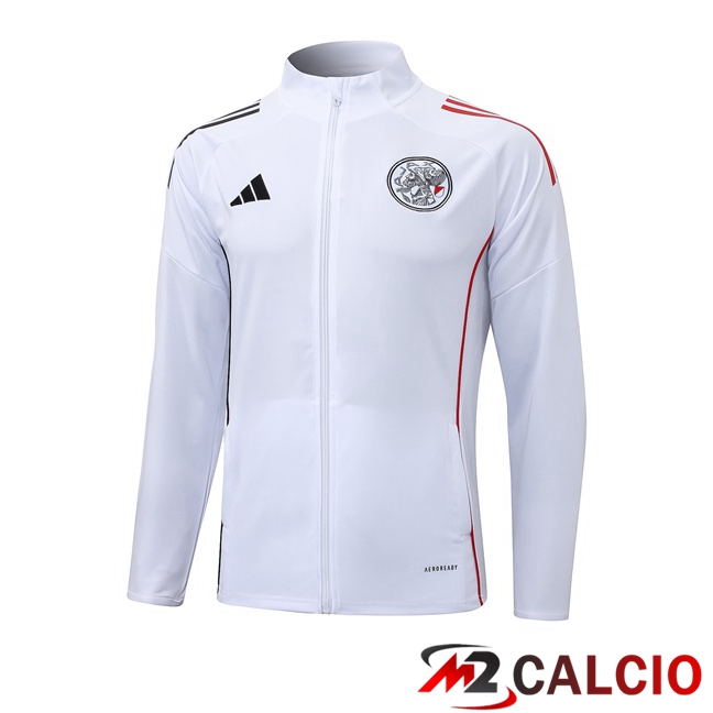 Maglie Calcio Personalizzate,Tute Calcio Squadre,Maglia Nazionale Italiana Calcio | Giacca Calcio AFC Ajax Bianco 2025/2026