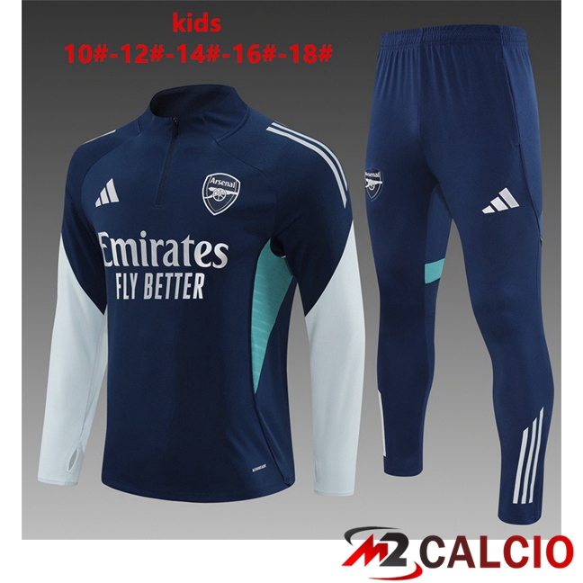 Maglie Calcio Personalizzate,Tute Calcio Squadre,Maglia Nazionale Italiana Calcio | Insieme Tuta Calcio Arsenal Bambino Blu Reale 2025/2026