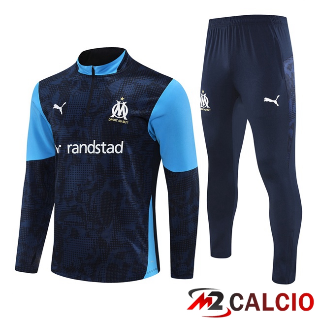 Maglie Calcio Personalizzate,Tute Calcio Squadre,Maglia Nazionale Italiana Calcio | Insieme Tuta Calcio Marsiglia OM Blu Reale 2025/2026