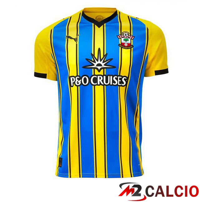 Maglie Calcio Personalizzate,Tute Calcio Squadre,Maglia Nazionale Italiana Calcio | Maglie Calcio Southampton FC Seconda Giallo Blu 2025/2026