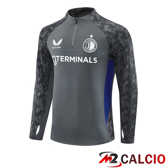 Maglie Calcio Personalizzate,Tute Calcio Squadre,Maglia Nazionale Italiana Calcio | Felpa Allenamento Feyenoord Grigio 2025/2026