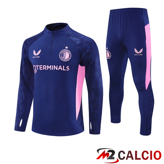 Maglie Calcio Personalizzate,Tute Calcio Squadre,Maglia Nazionale Italiana Calcio | Insieme Tuta Calcio Feyenoord Blu Reale 2025/2026