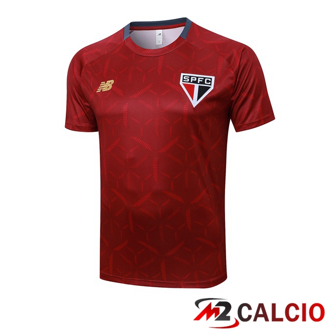 Maglie Calcio Personalizzate,Tute Calcio Squadre,Maglia Nazionale Italiana Calcio | T Shirt Allenamento Sao Paulo FC Rosso 2025/2026