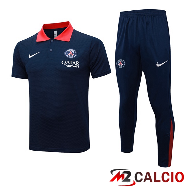 Maglie Calcio Personalizzate,Tute Calcio Squadre,Maglia Nazionale Italiana Calcio | Insieme Polo Paris PSG + Pantaloni Blu Reale 2025/2026
