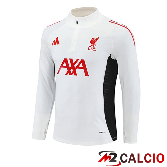 Maglie Calcio Personalizzate,Tute Calcio Squadre,Maglia Nazionale Italiana Calcio | Felpa Allenamento FC Liverpool Bianco 2025/2026