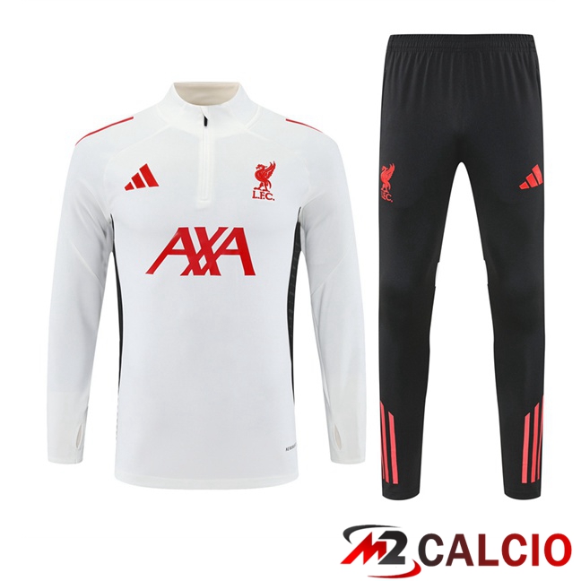 Maglie Calcio Personalizzate,Tute Calcio Squadre,Maglia Nazionale Italiana Calcio | Insieme Tuta Calcio FC Liverpool Bianco 2025/2026