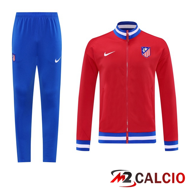 Maglie Calcio Personalizzate,Tute Calcio Squadre,Maglia Nazionale Italiana Calcio | Insieme Tuta Calcio - Giacca Atletico Madrid Rosso 2025/2026