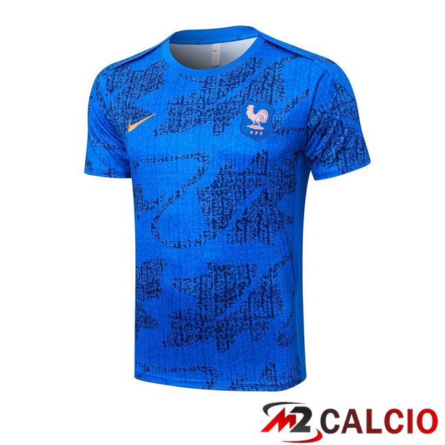 Maglie Calcio Personalizzate,Tute Calcio Squadre,Maglia Nazionale Italiana Calcio | T Shirt Allenamento Francia Blu 2025/2026