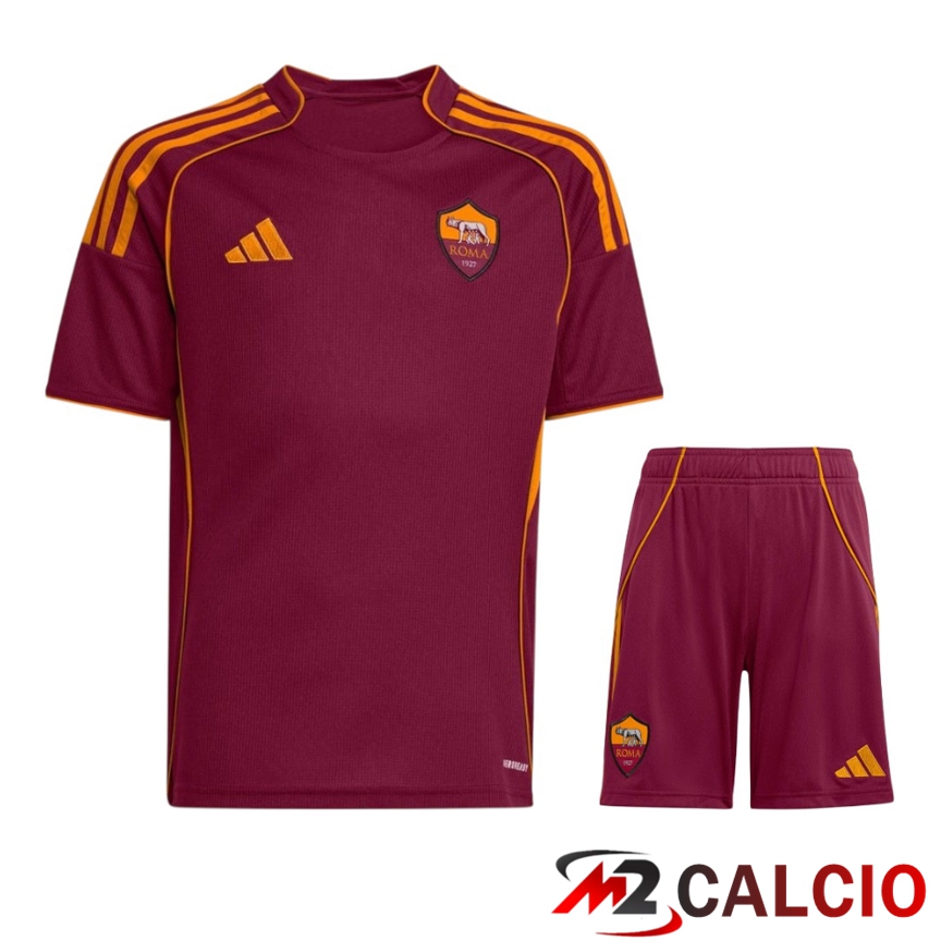 Maglie Calcio Personalizzate,Tute Calcio Squadre,Maglia Nazionale Italiana Calcio | Insieme Maglie Calcio AS Roma Prima + Pantaloncini 2025/2026