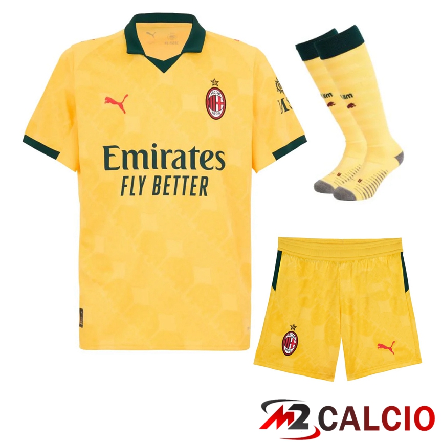 Maglie Calcio Personalizzate,Tute Calcio Squadre,Maglia Nazionale Italiana Calcio | Insieme Maglie Calcio AC Milan Terza (Pantaloncini + Calzini) 2025/2026