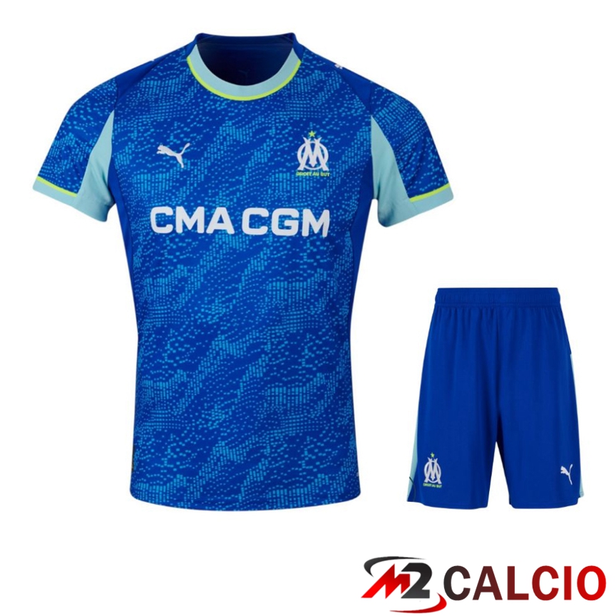Maglie Calcio Personalizzate,Tute Calcio Squadre,Maglia Nazionale Italiana Calcio | Insieme Maglie Calcio Marsiglia OM Terza + Pantaloncini 2025/2026