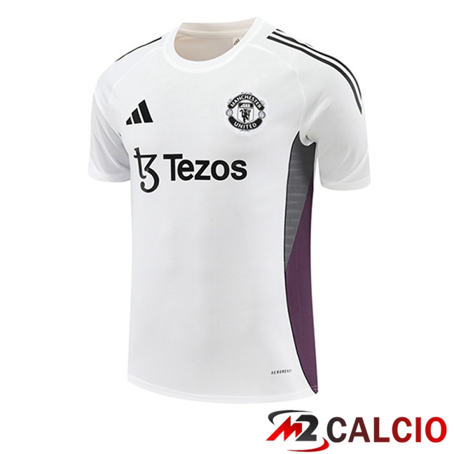 Maglie Calcio Personalizzate,Tute Calcio Squadre,Maglia Nazionale Italiana Calcio | T Shirt Allenamento Manchester United Bianco 2025/2026