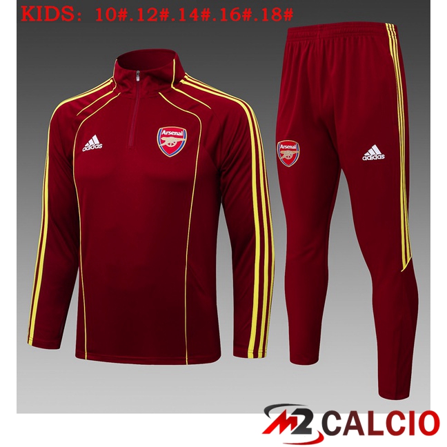 Maglie Calcio Personalizzate,Tute Calcio Squadre,Maglia Nazionale Italiana Calcio | Insieme Tuta Calcio Arsenal Bambino Rosso 2025/2026