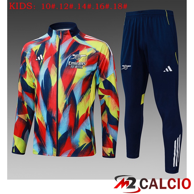 Maglie Calcio Personalizzate,Tute Calcio Squadre,Maglia Nazionale Italiana Calcio | Insieme Tuta Calcio - Giacca Arsenal Bambino Rosso Blu 2025/2026