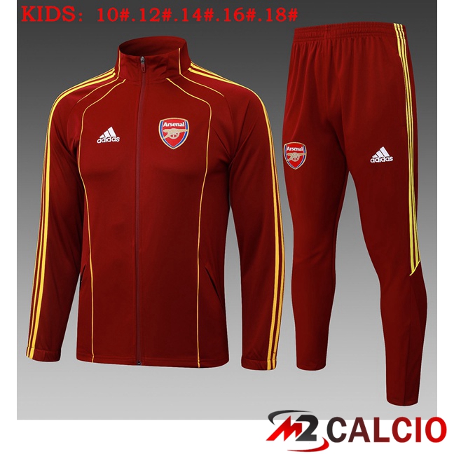 Maglie Calcio Personalizzate,Tute Calcio Squadre,Maglia Nazionale Italiana Calcio | Insieme Tuta Calcio - Giacca Arsenal Bambino Rosso 2025/2026