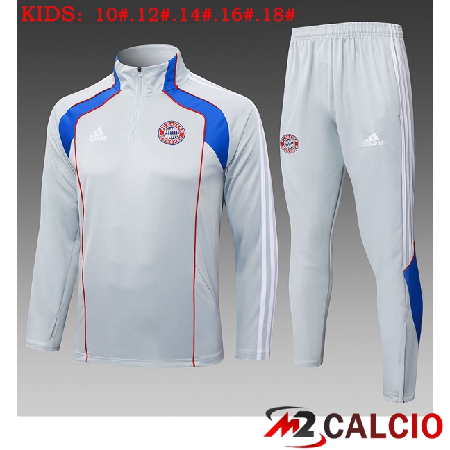Maglie Calcio Personalizzate,Tute Calcio Squadre,Maglia Nazionale Italiana Calcio | Insieme Tuta Calcio Bayern Monaco Bambino Grigio 2025/2026